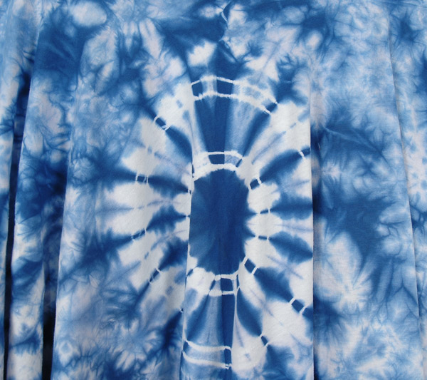 Fresh Blue Tie Dye Double Layer Cotton Skirt