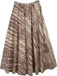 Dusty Brown Boho Long Skirt with Drawstring [7208]