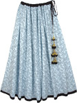 Blue Meadows Tiered Cotton Floral Skirt