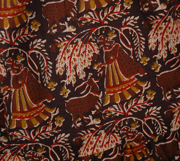 Brown Tribal Vibes Printed Cotton Long Skirt