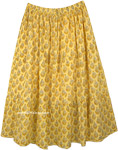 XXL Chic Boho Skirt in Yellow with Floral Print [7223]