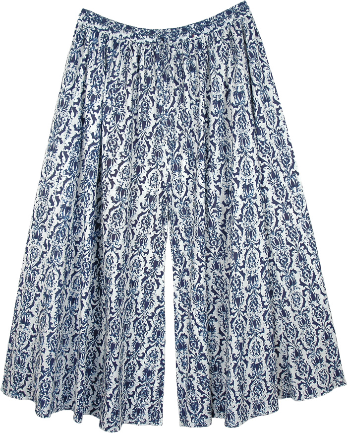 Plus Size Cotton Printed Palazzo Pants with Pocket