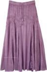 Lilac Renaissance Long Skirt with Embroidery [7258]