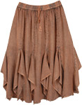 Medival Stownwashed Copper Colored Gored Skirt [7264]