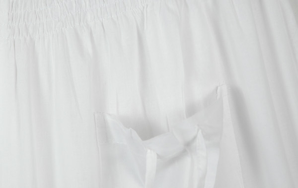 Pure White Summer Pants with Adjustable Wide Legs