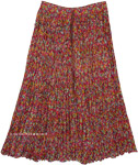 Multicolored Floral Cotton Skirt in Crinkled Fabric