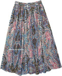 Paisley Printed Crinkled Cotton Summer Skirt