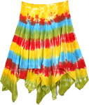 Asymmetrical Bohemian Double Layer Skirt in Colorful Yellow