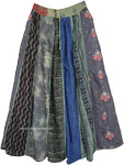 Multi Panel Vertical Printed Patchwork Skirt