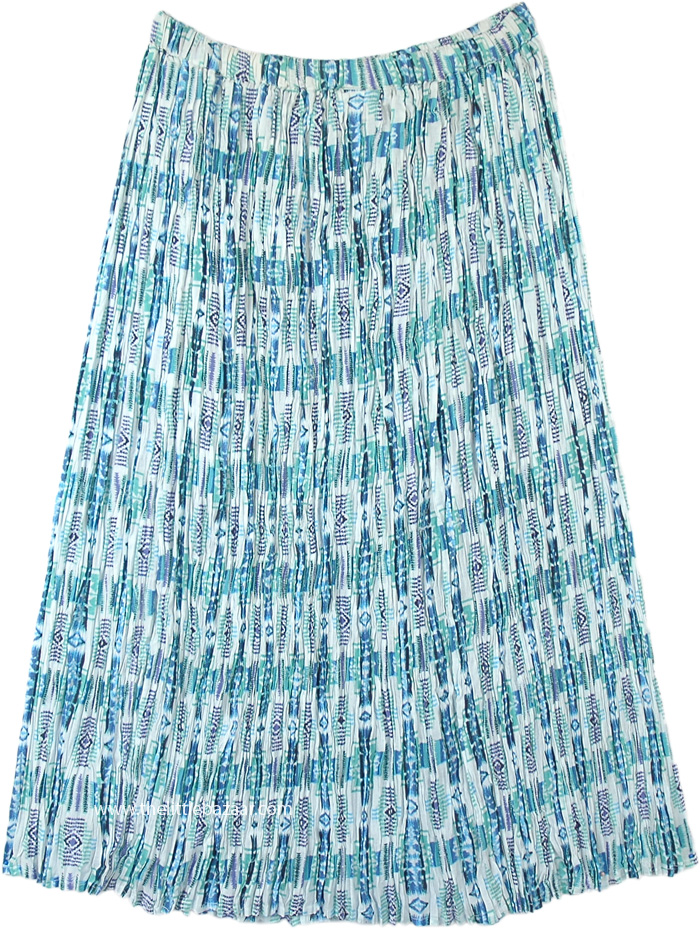 Bluestar Amsonia Crinkled Printed Long Skirt