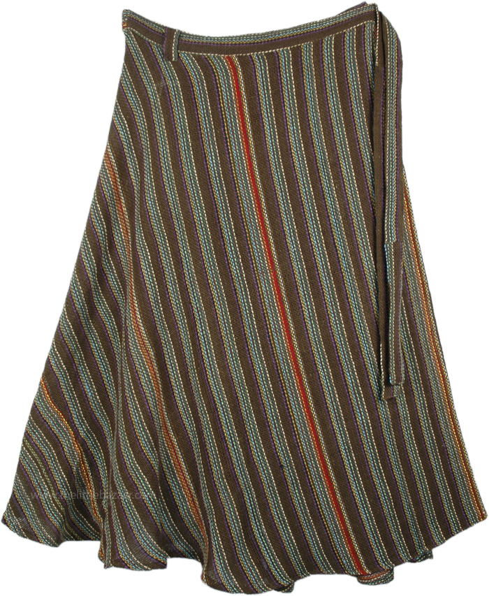 Earthy Streaks Woven Wrap Throw Plus Long Skirt