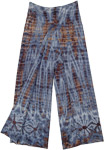 Spooky Blue Tie Dye Front Slit Rayon Trousers