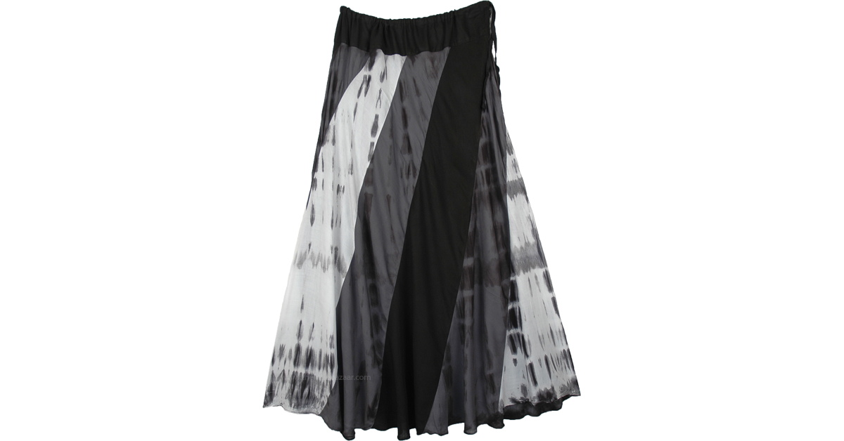 Sale:$29.99 Tie Dye Mystic Monochrome Skirt with Drawstrings | Grey ...