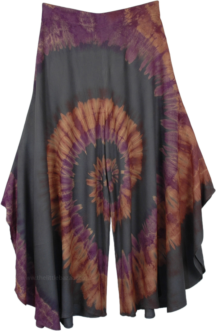 Dreamy Grey Smooth Rayon Split Leg Pants