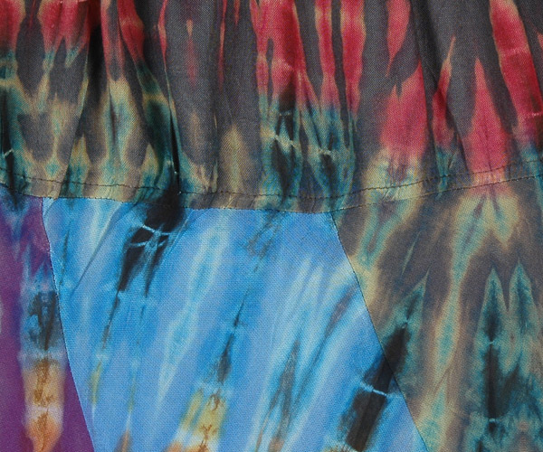 Multicolor Tie Dye Patchwork Flowy Soft Fabric Long Skirt