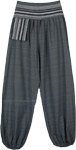 Unisex Harem Pants in Regent Gray Color with Waist Pouch Pocket [7388]