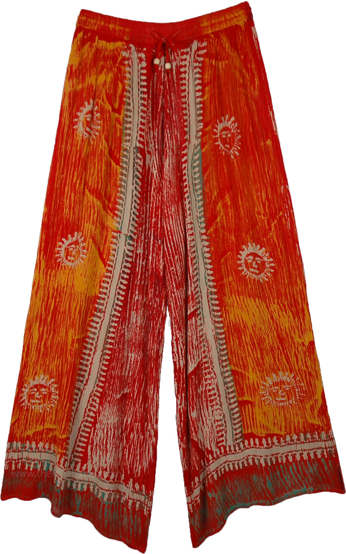 Helios Orange Hippie Batik Lounge Pants