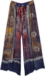 Tribal Dusk Hippie Wide Leg Rayon Pants