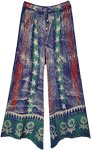 Womens Wide Leg Full Tie Dye Palazzo Pants in Purple