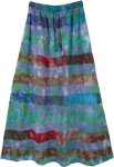 Extra Large Cotton Seersucker Cool Summer Hippie Skirt