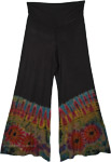 Masquerade Black Palazzo Pants with Tie Dye Bottom