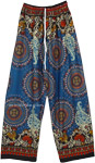Royal Boho Mandala Printed Wide Leg Rayon Pants