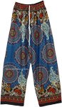 Royal Boho Mandala Printed Wide Leg Rayon Pants