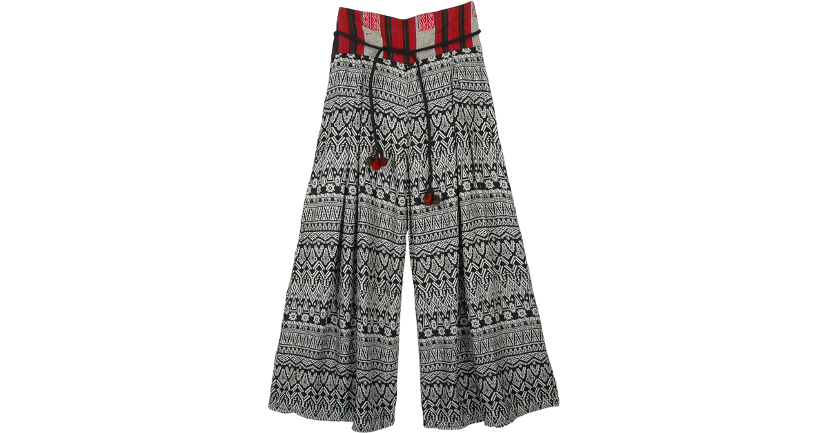 flared printed palazzo