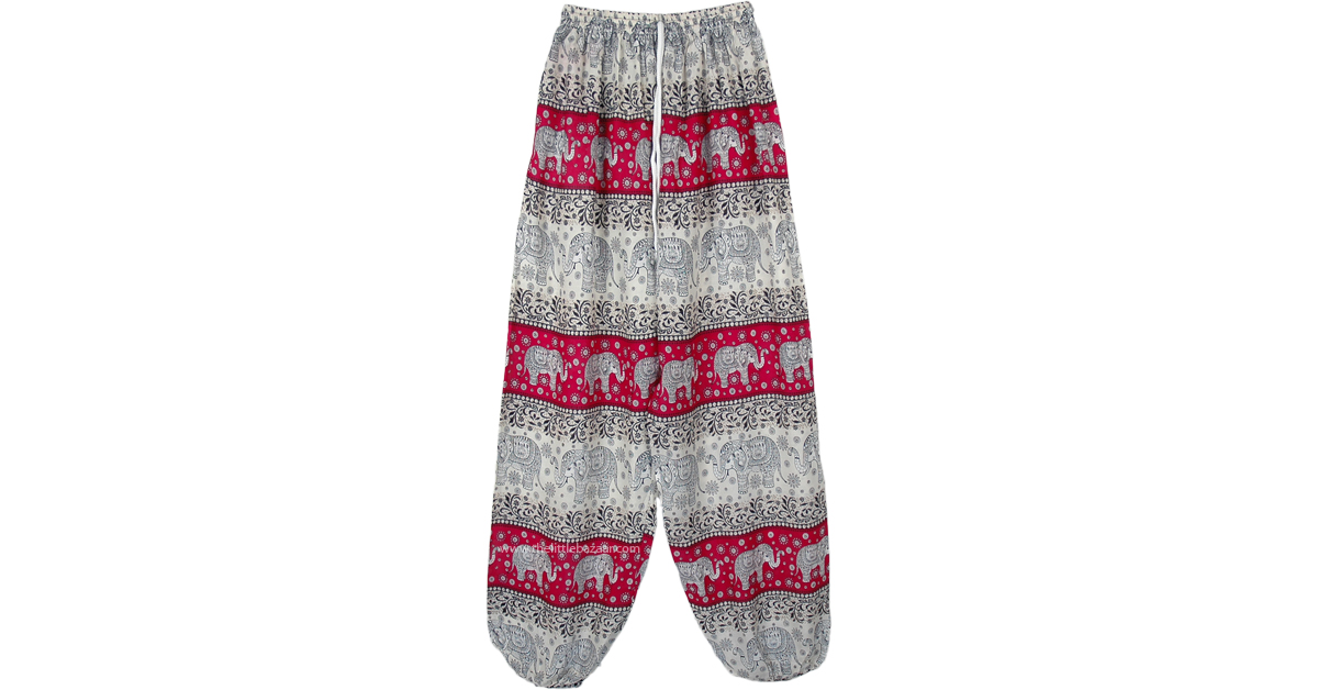 elephant print harem pants