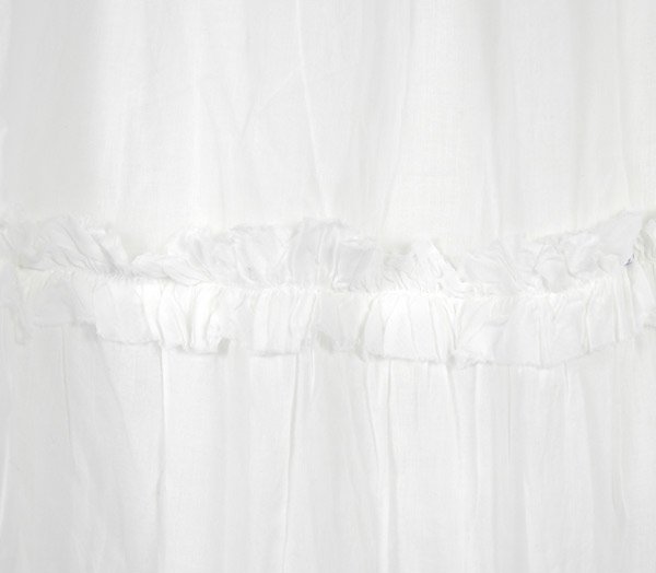 White Bliss Tiered Cotton Skirt with Crinkle
