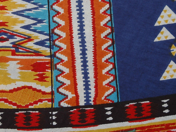 Blue Grace Full Circular Cotton Skirt with Aztec Print