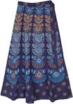 Cotton Printed Blue Wrap Skirt Made in India [7518]