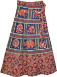 Ethnic Block Printed Cotton Wrap Skirt [7520]