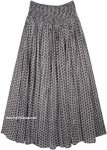 Dusty Boho Cotton Maxi Full Skirt with Smocked Waist