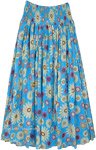 Bohemian Cotton Voile Flared Skirt with Smocked Waist [7533]