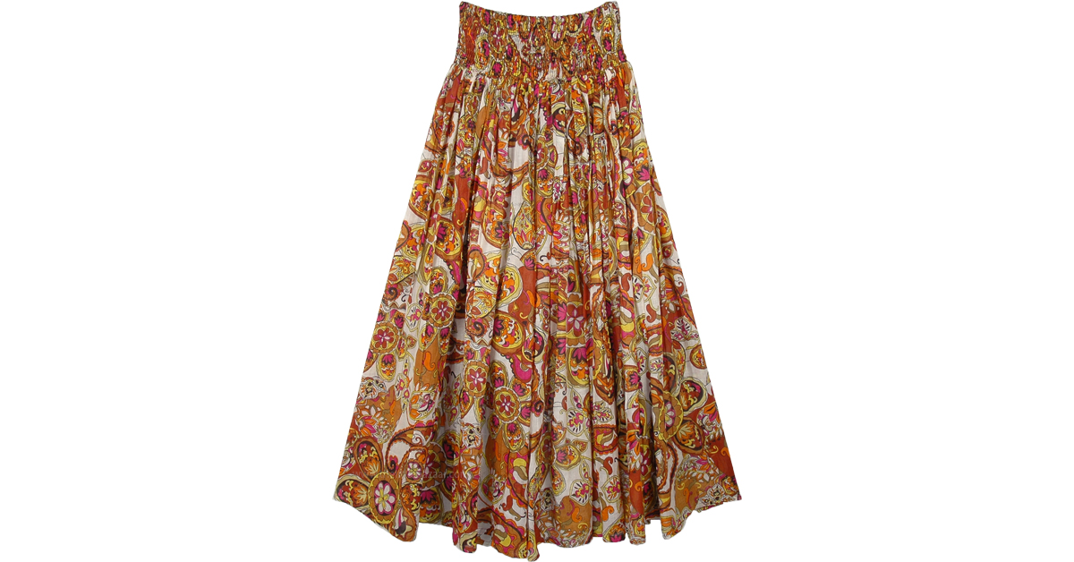 smocked-waist-flared-cotton-voile-skirt-with-paisley-print