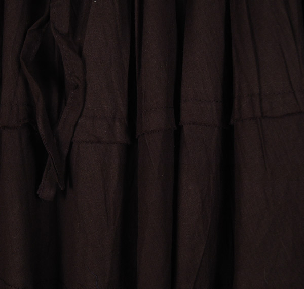 Black Cotton Long Tiered Full Long Skirt