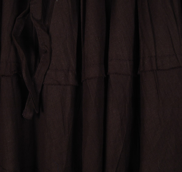 Black Cotton Long Tiered Full Long Skirt
