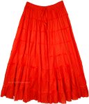 Tiered Full Circle Skirt in Candy Red [7547]