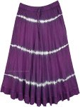 Mulberry Purple Wash Tie Dye Skirt in Rayon