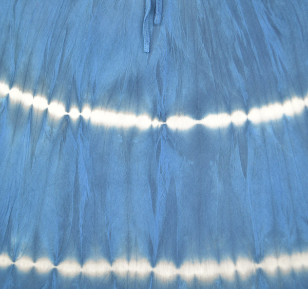 Royal Blue Tie Dye Skirt in Rayon with Acid Wash