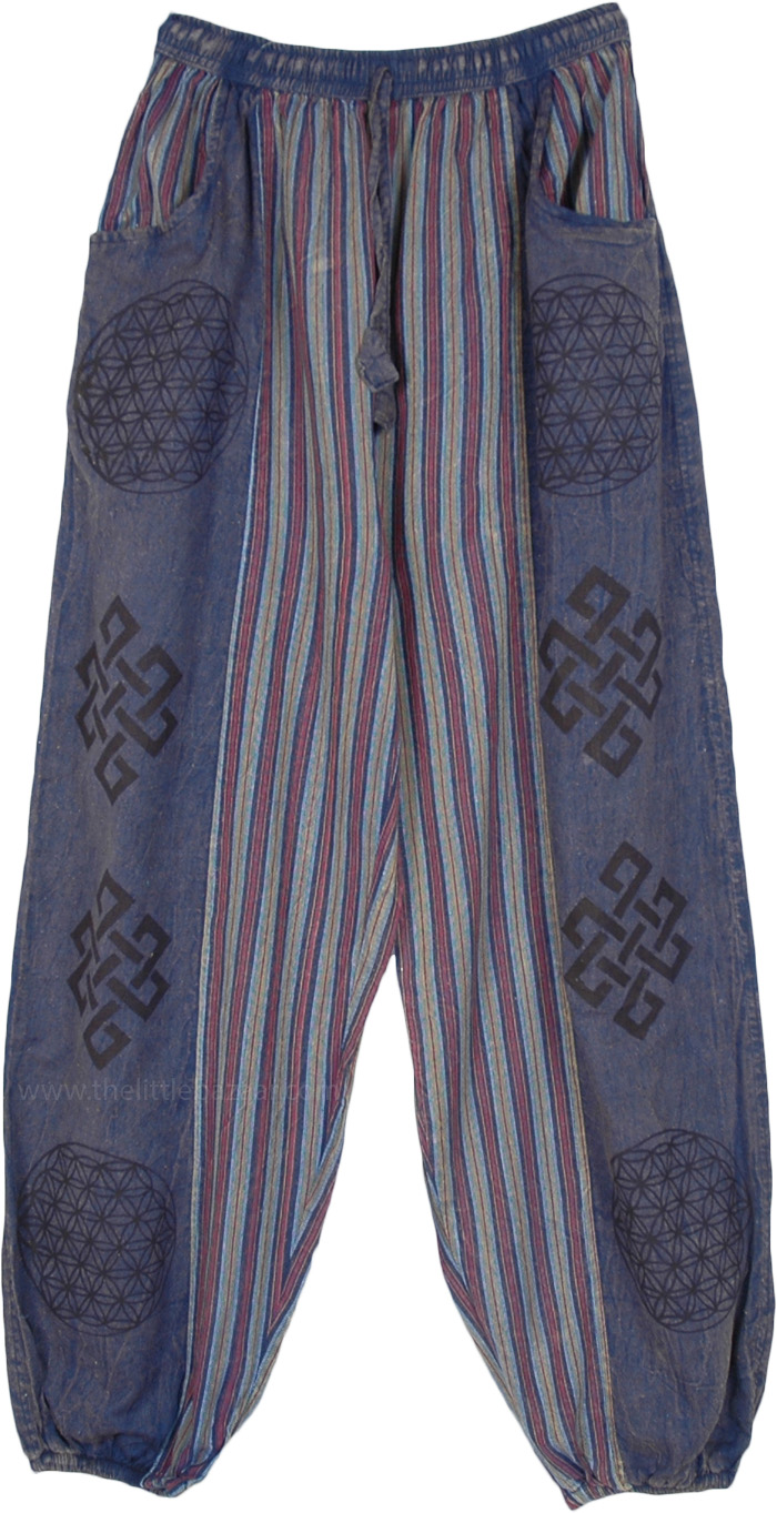 Blueberry Gypsy Cotton Harem Pants with Pockets