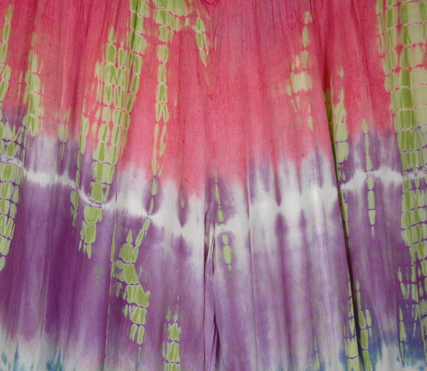 Pastel Paradise Smocked Waist Rayon Tie Dye Palazzo Pants
