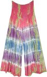 Pastel Paradise Smocked Waist Rayon Tie Dye Palazzo Pants