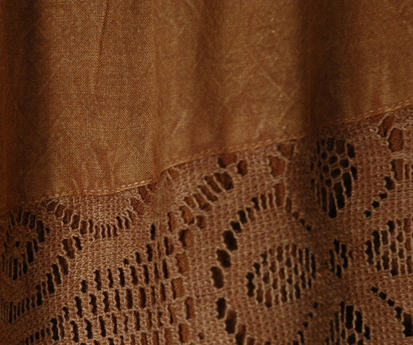 Latte Brown Western Skirt with Lace Work Tiers
