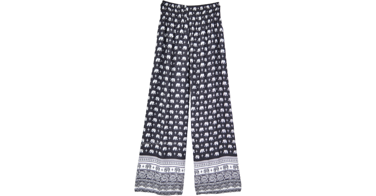 smocked waist palazzo pants