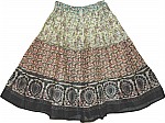 Floral Printed Cotton Short Skirt 