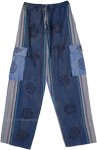 Unisex Blue Stonewashed Cotton Trousers [7689]