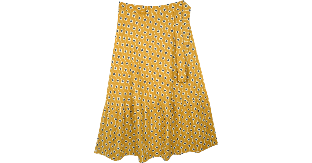yellow wrap around skirt