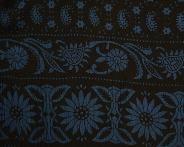 Midnight Blue Printed Long Gypsy Skirt